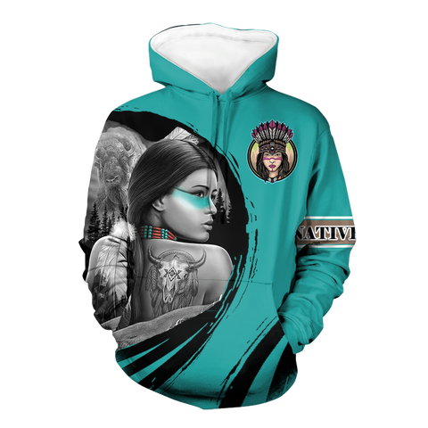 Powwow StoreHD000512 Pattern Native Pride 3D Hoodie