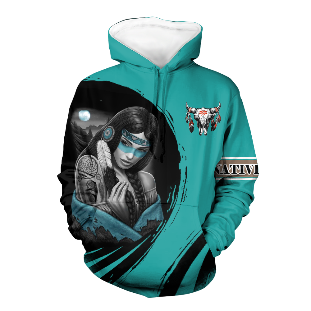 Powwow StoreHD000514 Pattern Native Pride 3D Hoodie