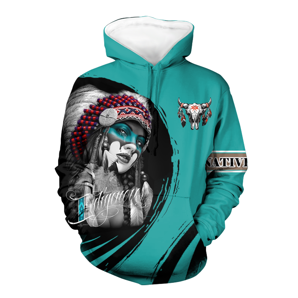 Powwow StoreHD000515 Pattern Native Pride 3D Hoodie