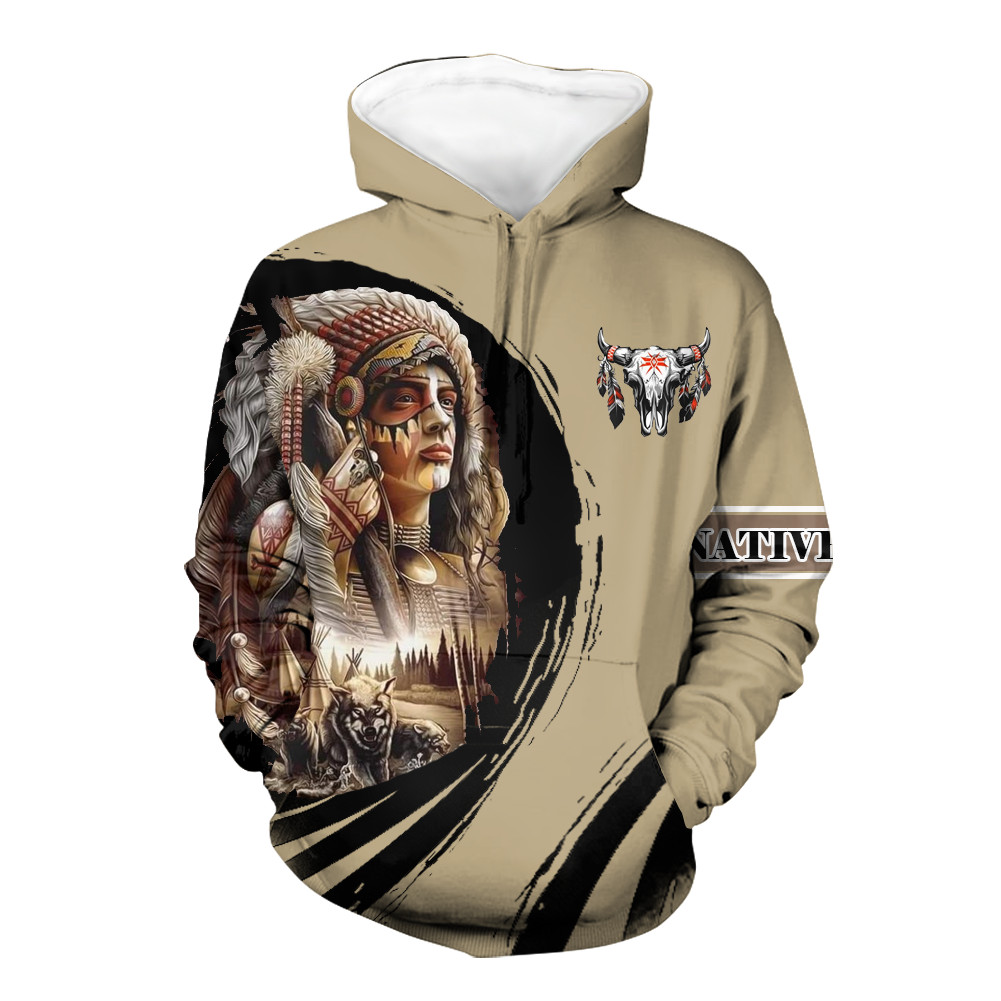 Powwow StoreHD000516 Pattern Native Pride 3D Hoodie