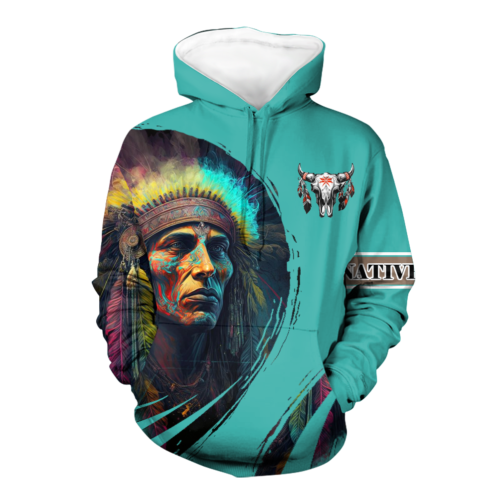 Powwow StoreHD000528 Pattern Native Pride 3D Hoodie