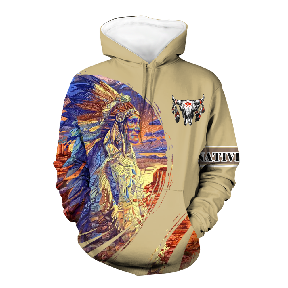 Powwow StoreHD000527 Pattern Native Pride 3D Hoodie