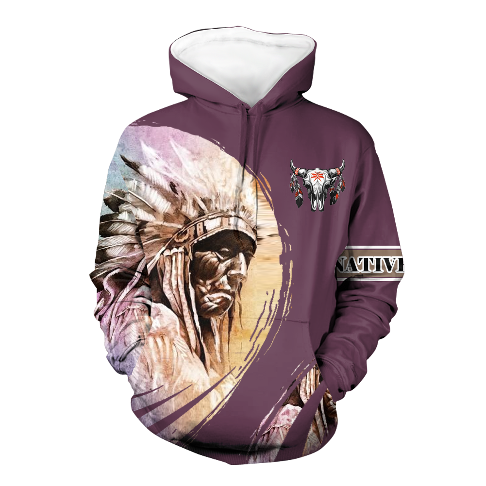 Powwow StoreHD000522 Pattern Native Pride 3D Hoodie