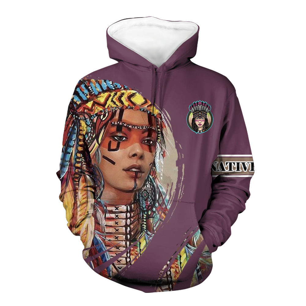 Powwow StoreHD000521 Pattern Native Pride 3D Hoodie