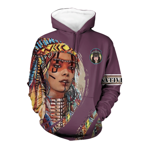 Powwow StoreHD000521 Pattern Native Pride 3D Hoodie