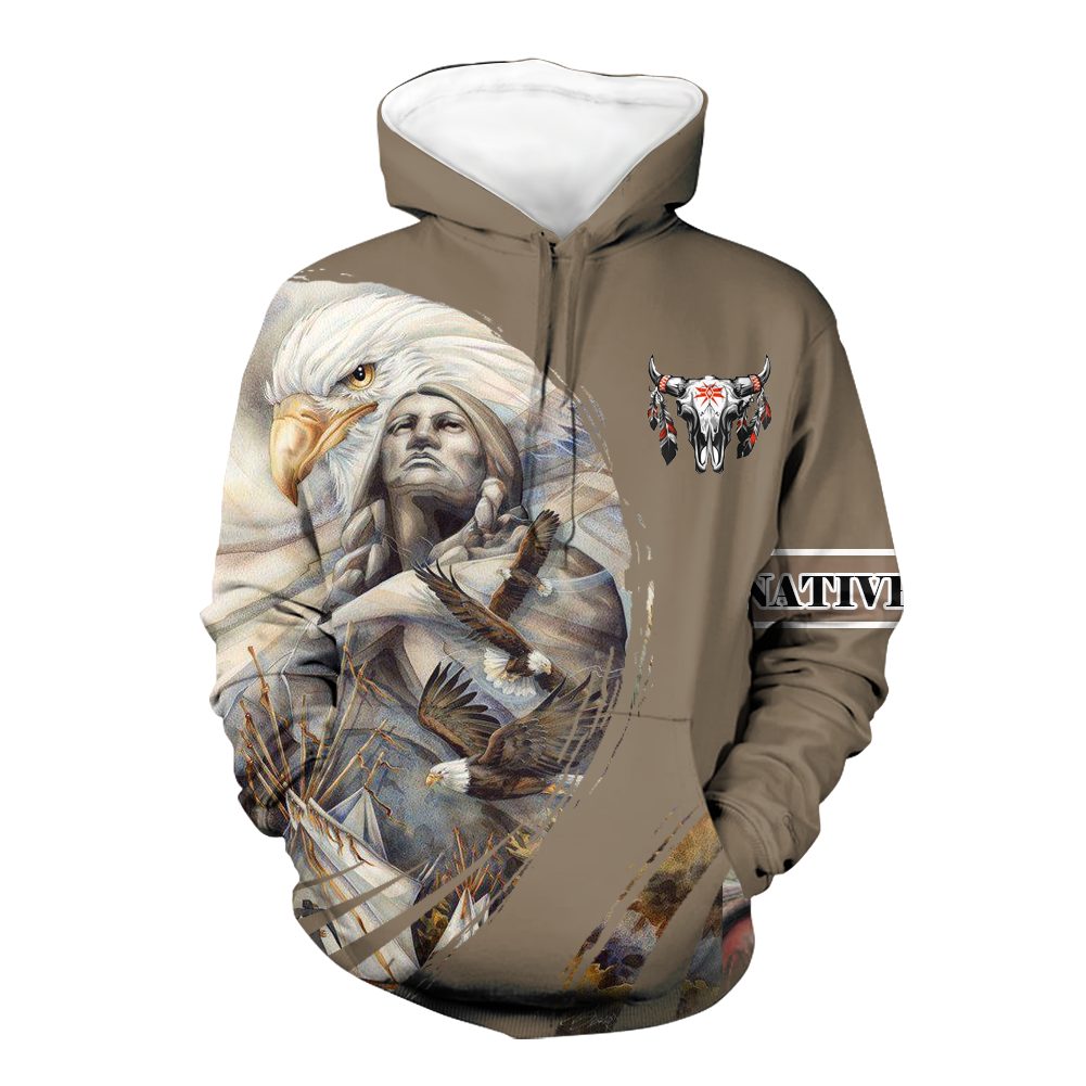 Powwow StoreHD000517 Pattern Native Pride 3D Hoodie