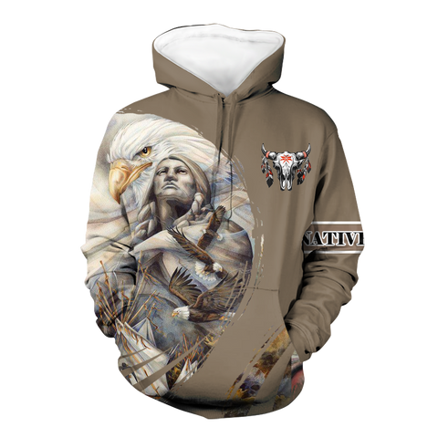 Powwow StoreHD000517 Pattern Native Pride 3D Hoodie