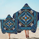 Mandala Blue Native American Pride Hooded Towel