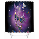 Dreamcatcher Butterfly Purple Waterproof Native American Shower Curtain - ProudThunderbird