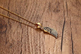 Stainless Steel Feather Angel Wing Pendants Necklace - Powwow Store