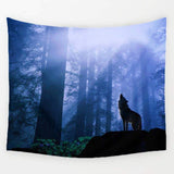 Fantasy Lonely Wolf Wall Hanging Tapestry - ProudThunderbird