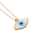 Evil Eye Seed Beads Beadwork Native American Necklace