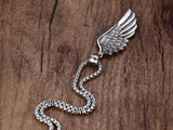 Stainless Steel Feather Angel Wing Pendants Necklace - Powwow Store