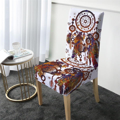 Watercolor Bohemia Dreamcatcher Native American Chair Covers - Powwow Store