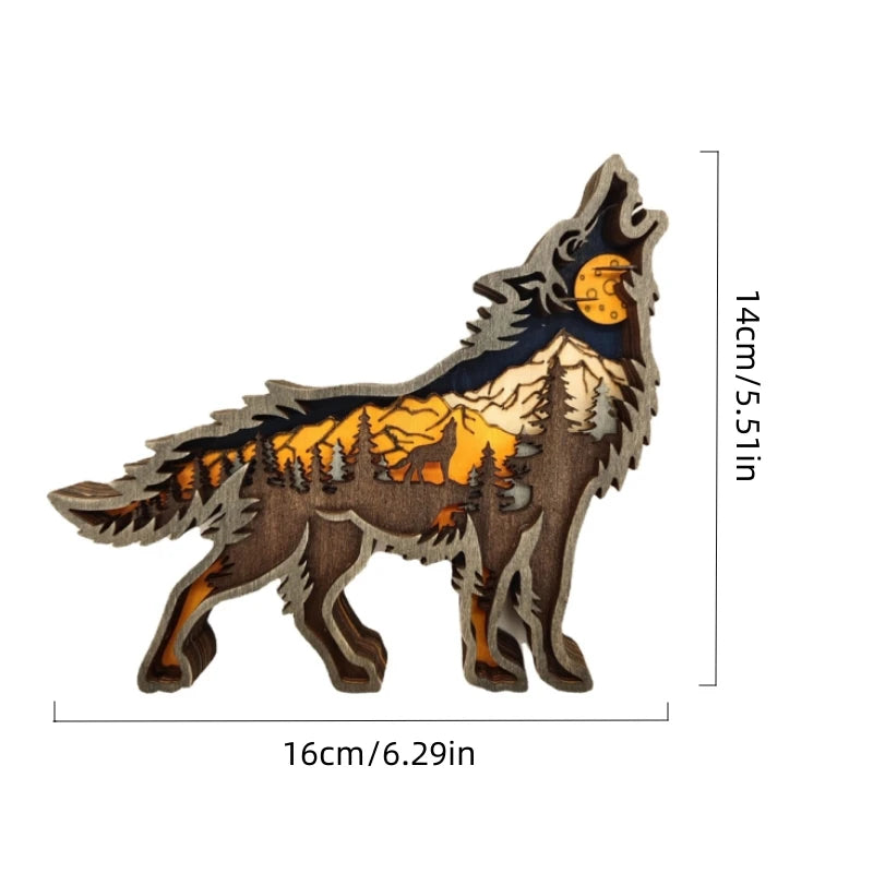 Hollow Animal Home Office Wooden Crafts Creative North American Forest Ornaments