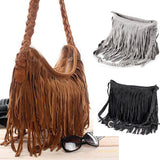 Powwow StoreHot Style Women Cross Body Bag Shoulder Bag Handbag Tassel Zipper Large