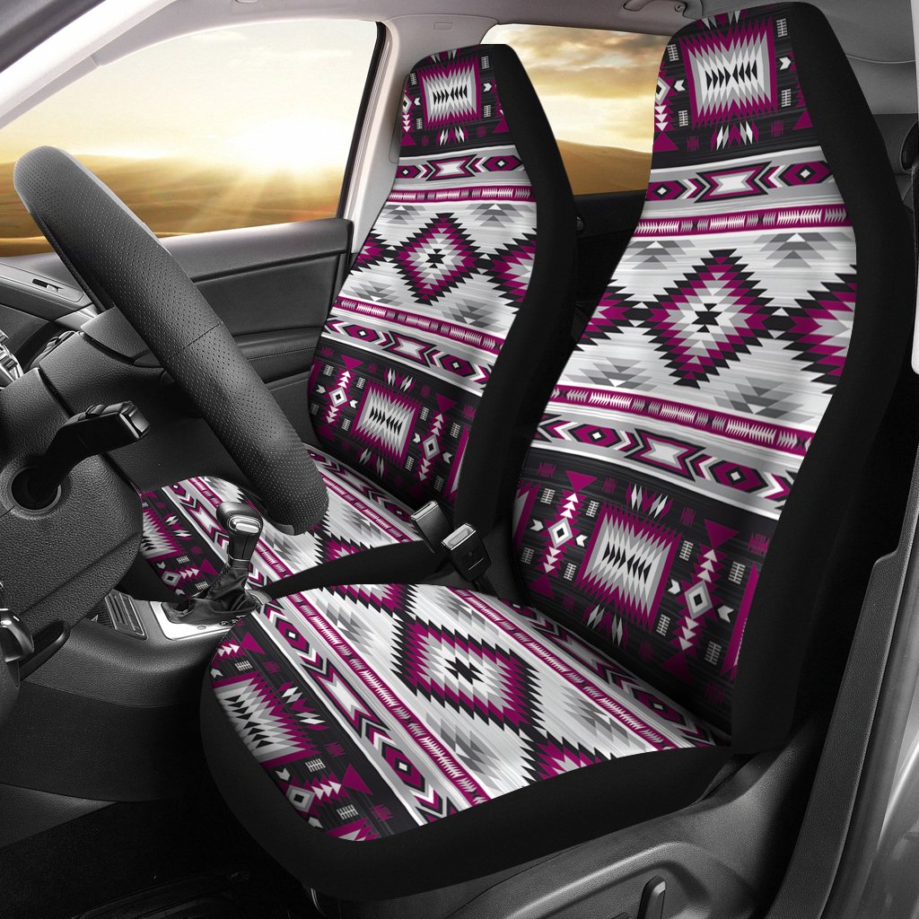 Powwow StoreCOMBGBNAT0052802 Purple Colors Pattern Car Seat Cover