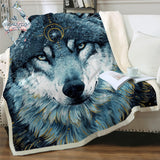 Powwow Store in the darkness wolf by scandy girl furry blanket animal wolves plush bedspread galaxy bed blanket blue sherpa blanket koce blankets