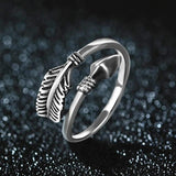 Sliver Feather Arrow Native American Rings