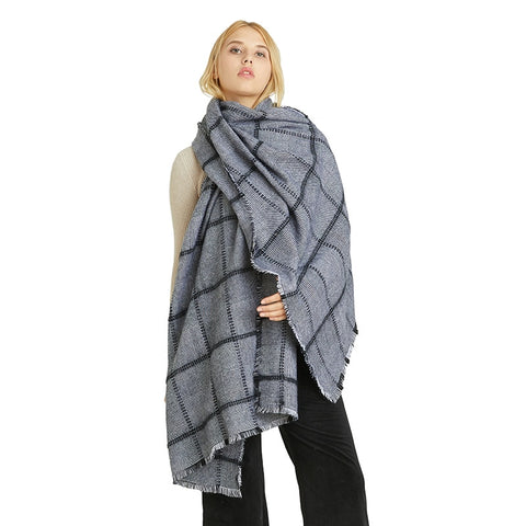 European and American Plaid Shawl Joker Thick Scarf Warm Single Monochrome