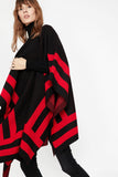 Red And Black Lines Native American Shawls