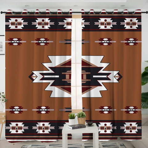 Native Temple Native American Living Room Curtain