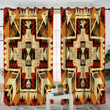 Southwest Yellow Symbol Native American Living Room Curtain