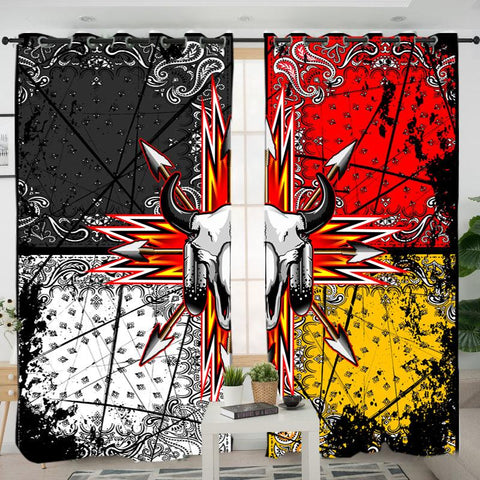 Bison Arrow Native American Living Room Curtain - ProudThunderbird