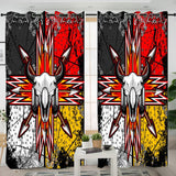 Bison Arrow Native American Living Room Curtain - ProudThunderbird