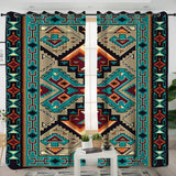 Tribe Blue Design Native American Living Room Curtain