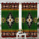 Southwest Green Symbol Native American Living Room Curtain