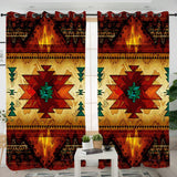 GB-NAT00068 Southwest Brown Symbol Native American Living Room Curtain