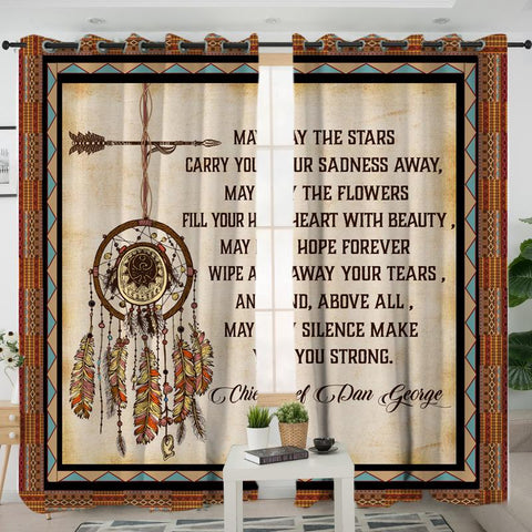 May The Stars Carry Your Sadness Away Native American Living Room Curtain