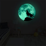 Luminous Moon Wolf Wall Sticker Glass Decoration Painting Home Decor