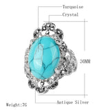 Ethnic Red Blue Stone Vintage Native American Ring - Powwow Store