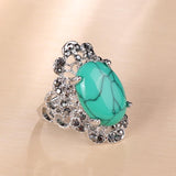 Ethnic Red Blue Stone Vintage Native American Ring - Powwow Store