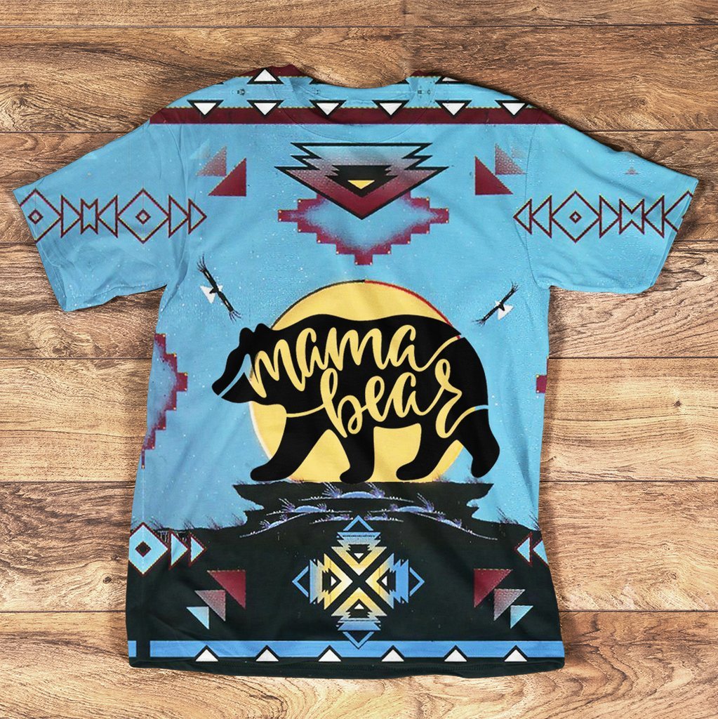 Mama Bear Tribe Art Native American 3D Tshirt - Powwow Store