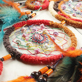 Native American Dreamcatcher Feather With Pearls - Powwow Store
