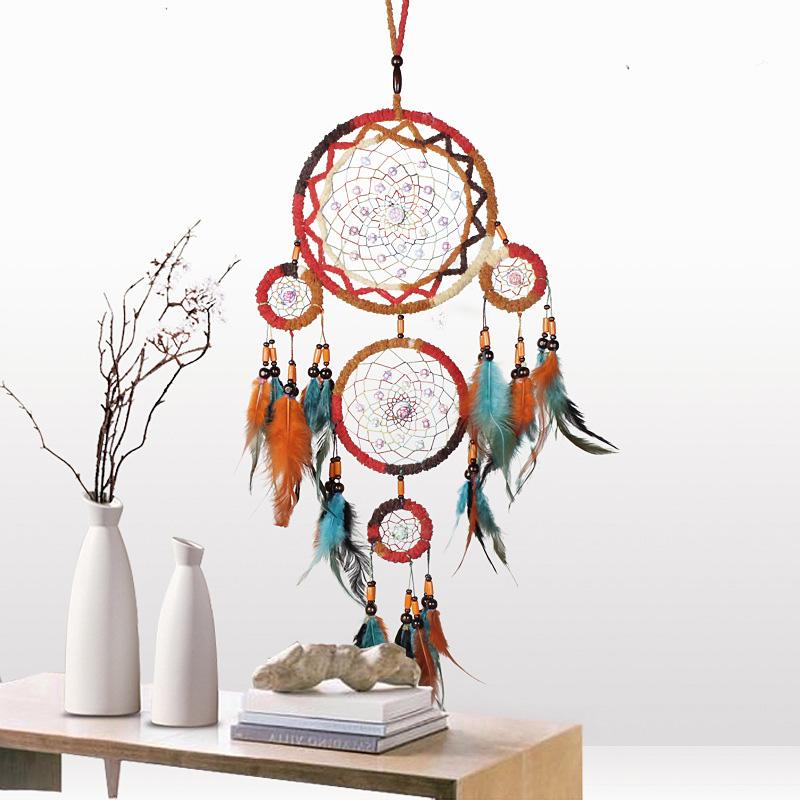 Native American Dreamcatcher Feather With Pearls - Powwow Store
