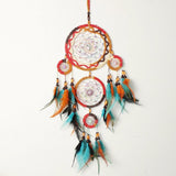 Native American Dreamcatcher Feather With Pearls - Powwow Store