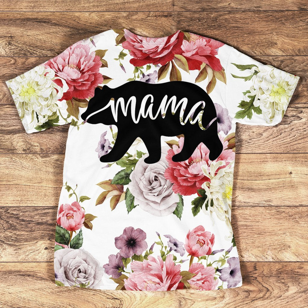 Mama Bear Flower Rose Mothers Day Gift