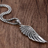 Stainless Steel Feather Angel Wing Pendants Necklace - Powwow Store