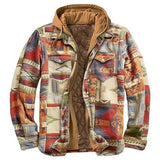 Printed Hooded Cotton Jacket Winter Fashion Casual Thicken Warm Zipper