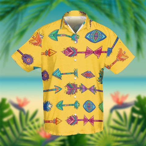 Powwow Store gb nat00310 yellow arrow native american hawaiian shirt 3d