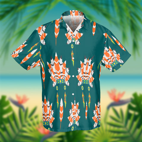 GB-NAT00309 Orange Chie fHat Native American Hawaiian Shirt 3D