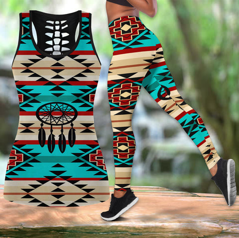 Native American Eagle Tank Top Legging Set Outfit - Banantees