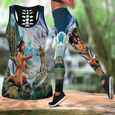 Powwow Store native american hollow tanktop legging set 36