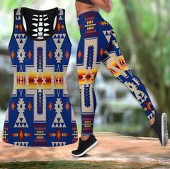 Powwow Store gb nat00062 04 navy tribe design native american hollow tanktop legging set