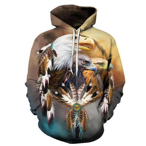 Eagle 3d Hoodie Native American Style no link - Powwow Store