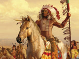 Native Warrior On Horse Oil Painting Native American Canvas QT1984 New